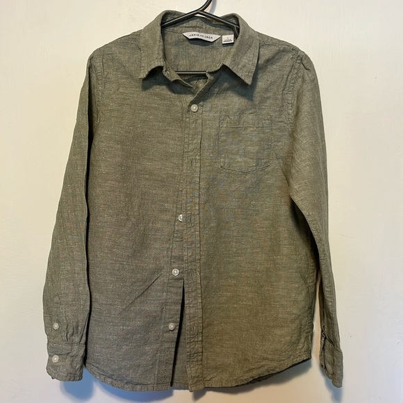 Janie and Jack "The Linen Shirt" Green Size 7 - Picture 1 of 3